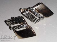 RUSSIAN EARRINGS. 925 SILVER AND GOLD