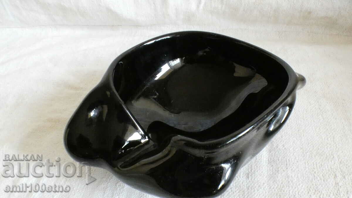 Auction  Ashtray massive colored glass handmade