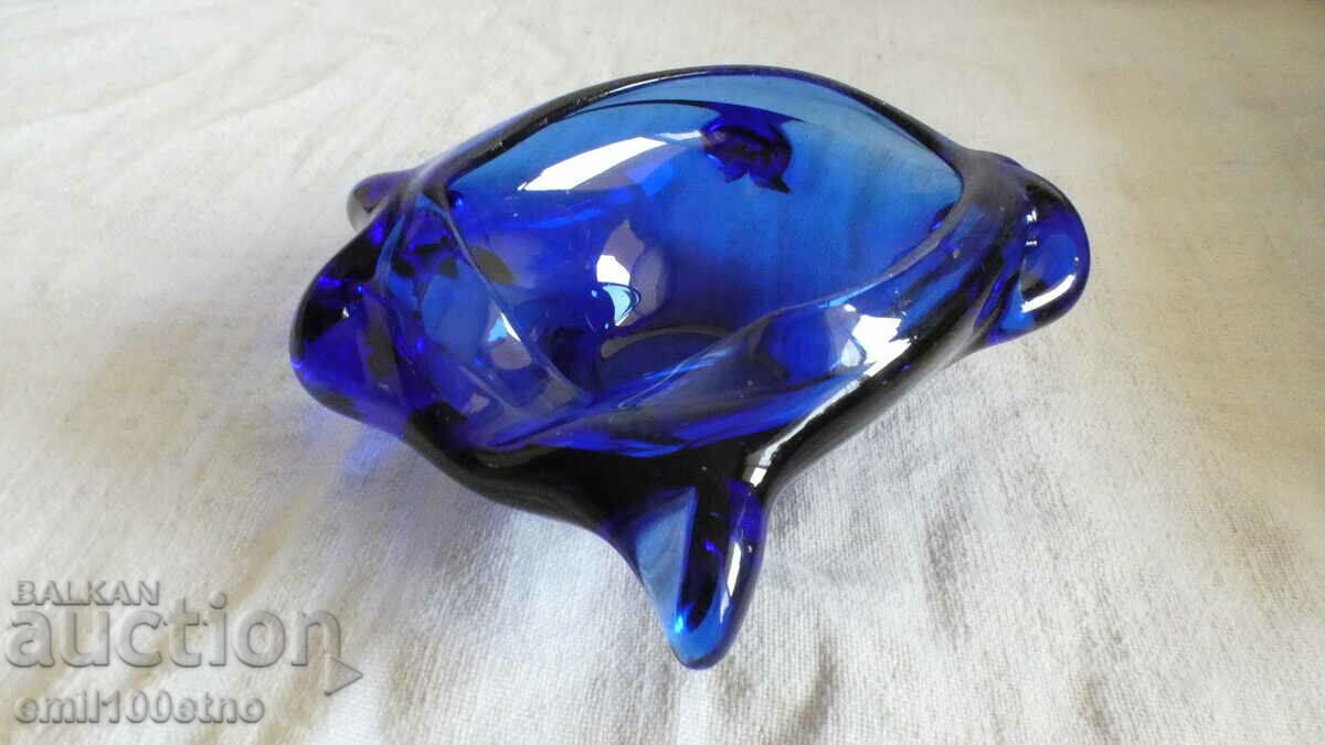 Auction Ashtray massive colored glass handmade Auction Ashtray massive colored glass handmade