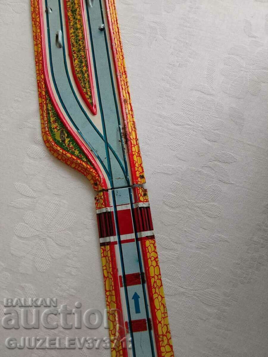 Auction Old tin metal track for mechanical carts Auction Old tin metal track for mechanical carts