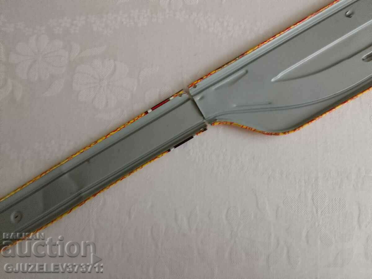 Old tin metal track for mechanical carts - 6 Old tin metal track for mechanical carts - 6