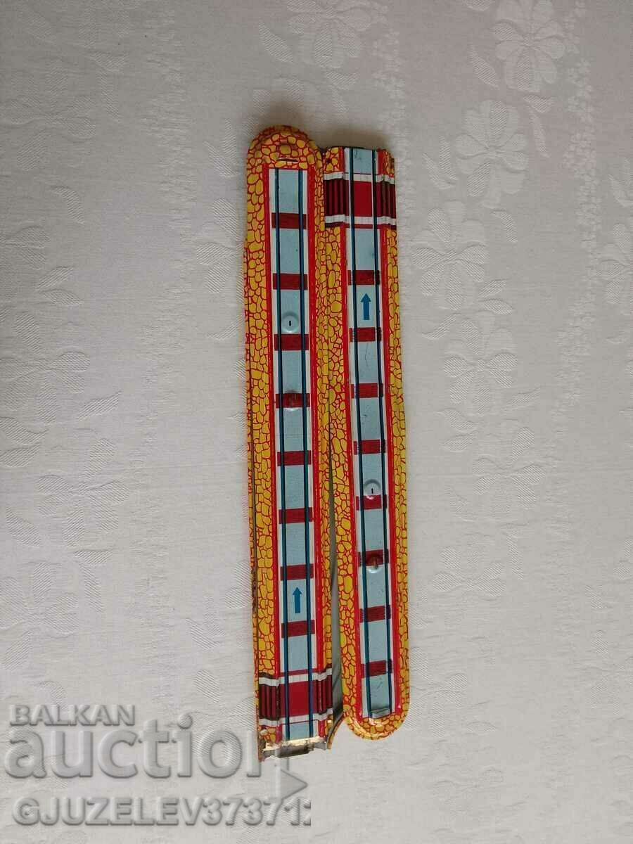 Old tin metal track for mechanical carts - 7 Old tin metal track for mechanical carts - 7