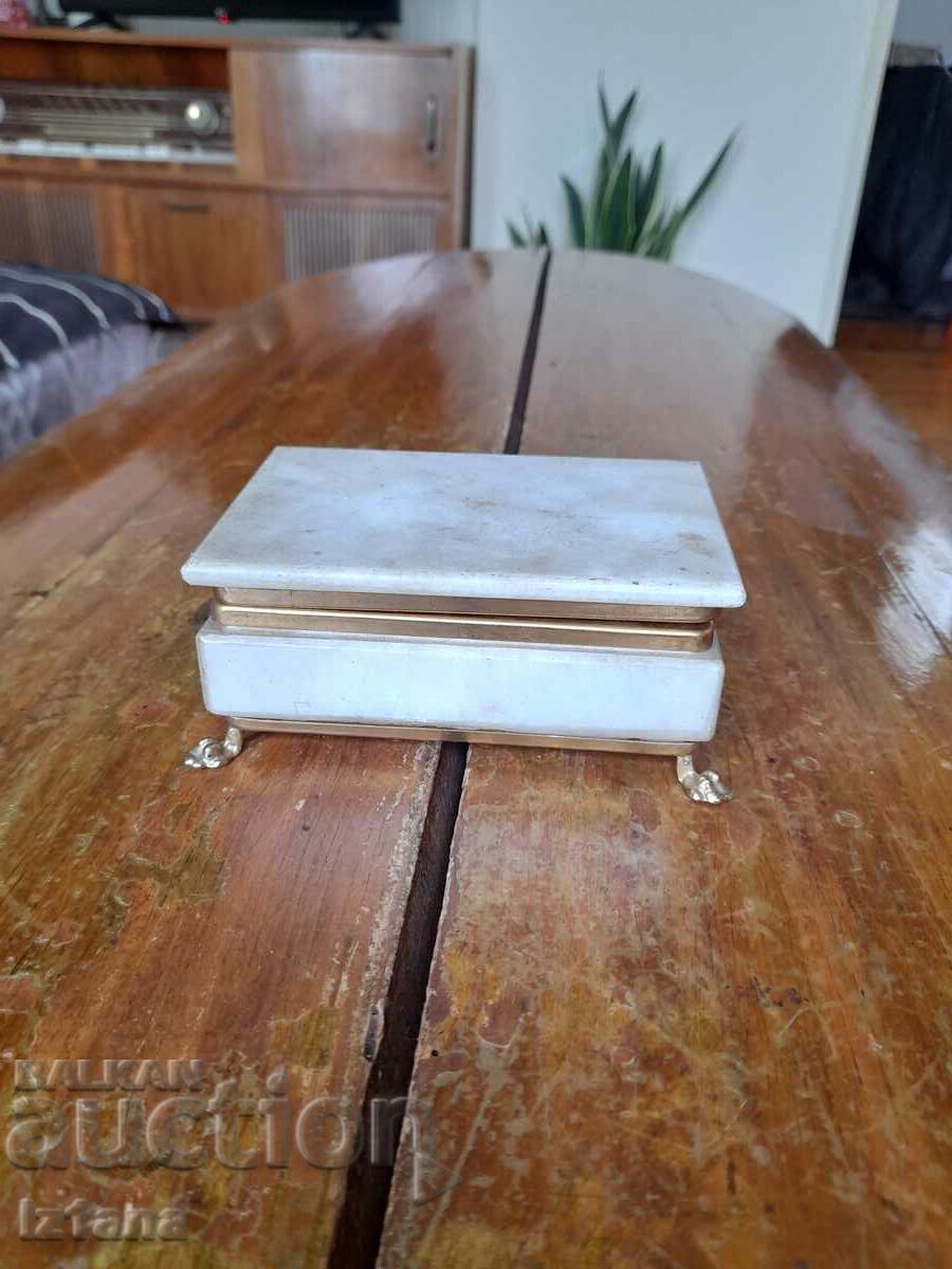 Old marble jewelry box