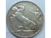 10 Lira 1930 Italy Victor Emmanuel Silver - Rare Year!