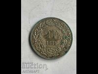 сребърна монета 2 франка Швейцария 1911 сребро