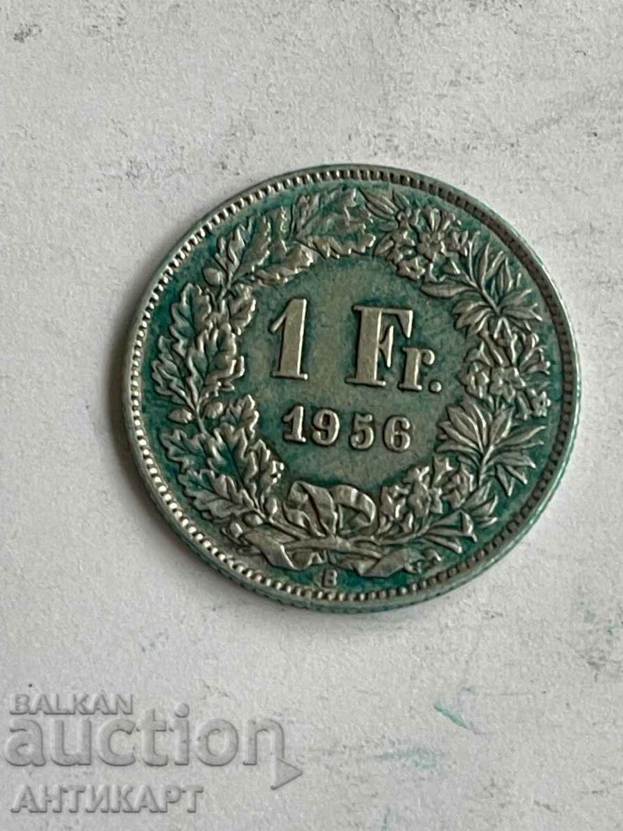 monedă de argint 1 franc de argint Elveția 1956