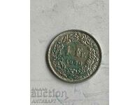 сребърна монета 1 франк сребро Швейцария 1960