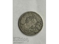 silver coin 1/2 franc silver Switzerland 1877