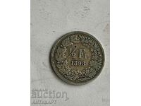 ασημένιο νόμισμα 1/2 φράγκου ασήμι Ελβετία 1898