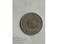 monedă de argint 1/2 franc argint Elveția 1903