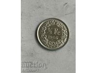 сребърна монета 1/2 франк сребро Швейцария 1966