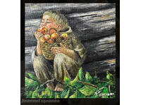 Denitsa Garelova πίνακας "The Apple Thief" 30/30 λάδι