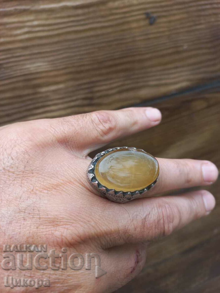 Auction OLD OTTOMAN SILVER RING WITH STONE Auction OLD OTTOMAN SILVER RING WITH STONE