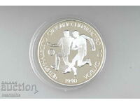 1989 „XIV Sfântul Fotbalului” 25 Leva Moneda de argint BZC
