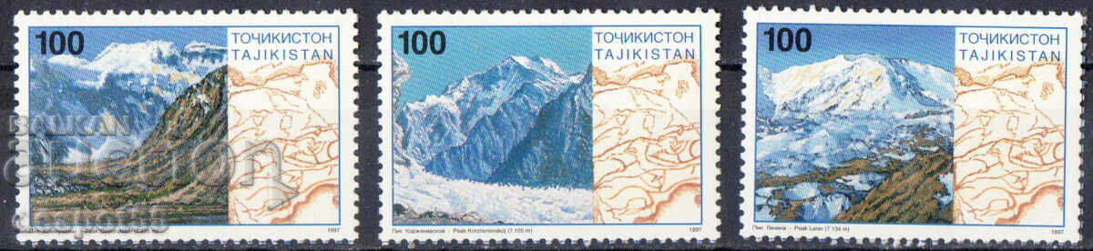 1997. Tadjikistan. Munți peste 7000 de metri în Tadjikistan.