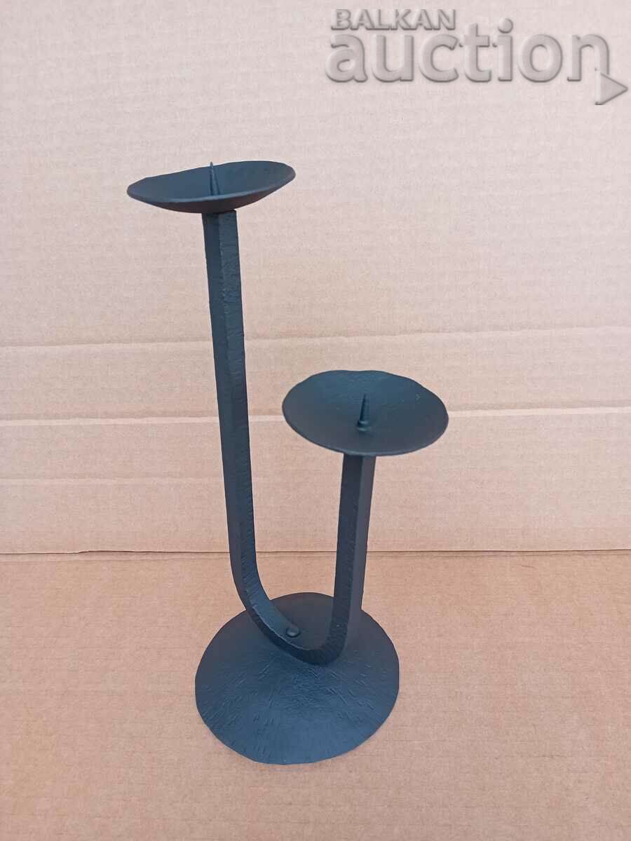 Auction  Antique iron handmade candle holder lamp