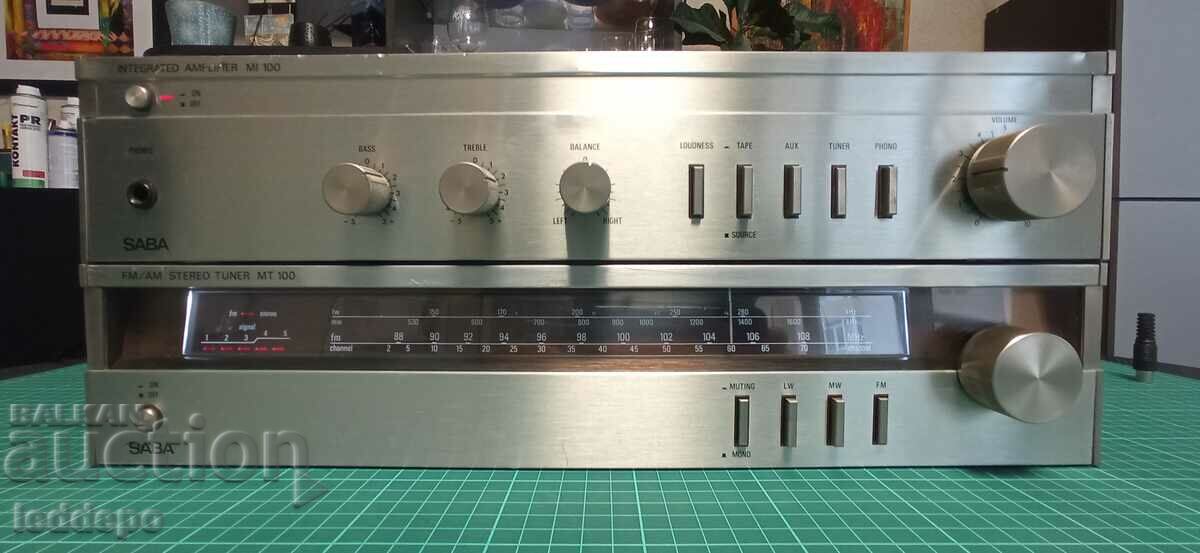 Amplificator stereo SABA MI 100 complet cu tuner SABA MT 100
