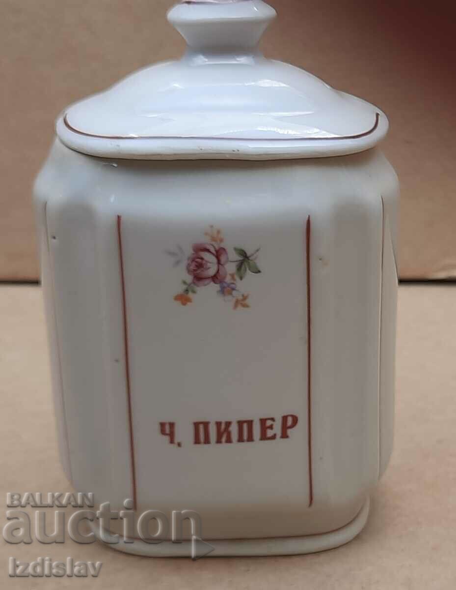 Porcelain spice jar from Soc.vreme