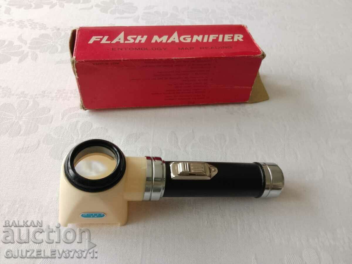 Vintage magnifier with lantern for coins stamps cards and other products Vintage magnifier with lantern for coins stamps cards and other products