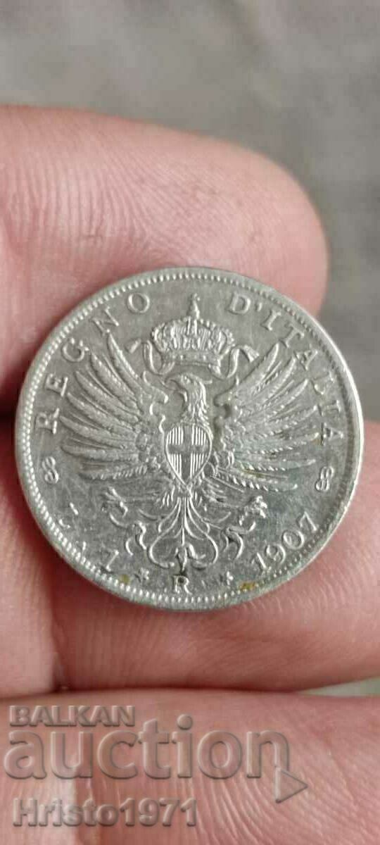 1 лира 1907 с цена € 21.00 | 41.07 лв.
