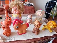 Collection of old rare rubber toys
