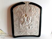 Great Silver Plated Icon of Saint George