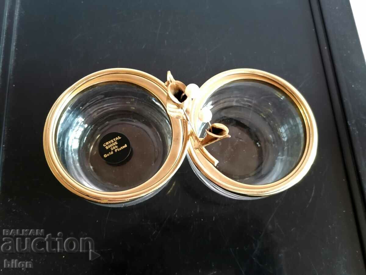 Auction Beautiful Gold Plated Crystal Bowl 24K Auction Beautiful Gold Plated Crystal Bowl 24K