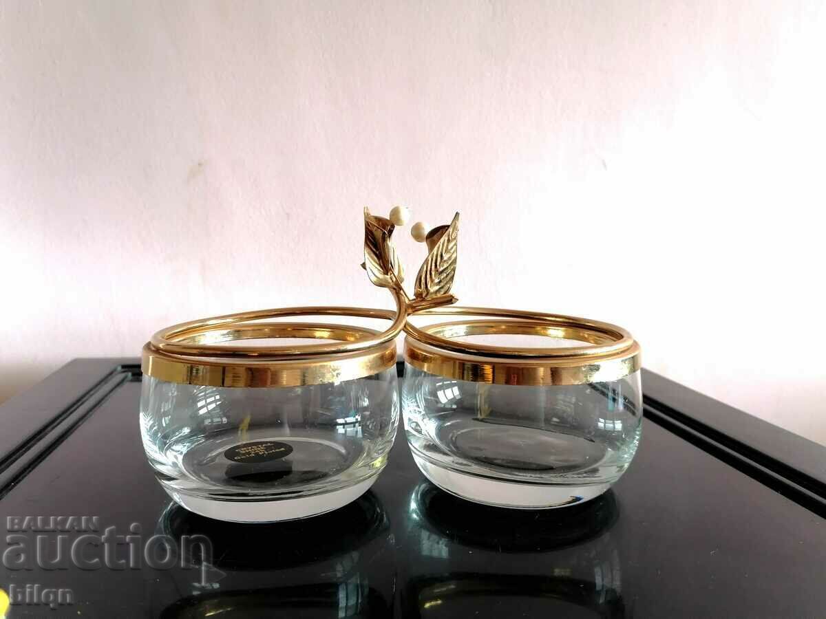 Delivery of Beautiful Gold Plated Crystal Bowl 24K Delivery of Beautiful Gold Plated Crystal Bowl 24K