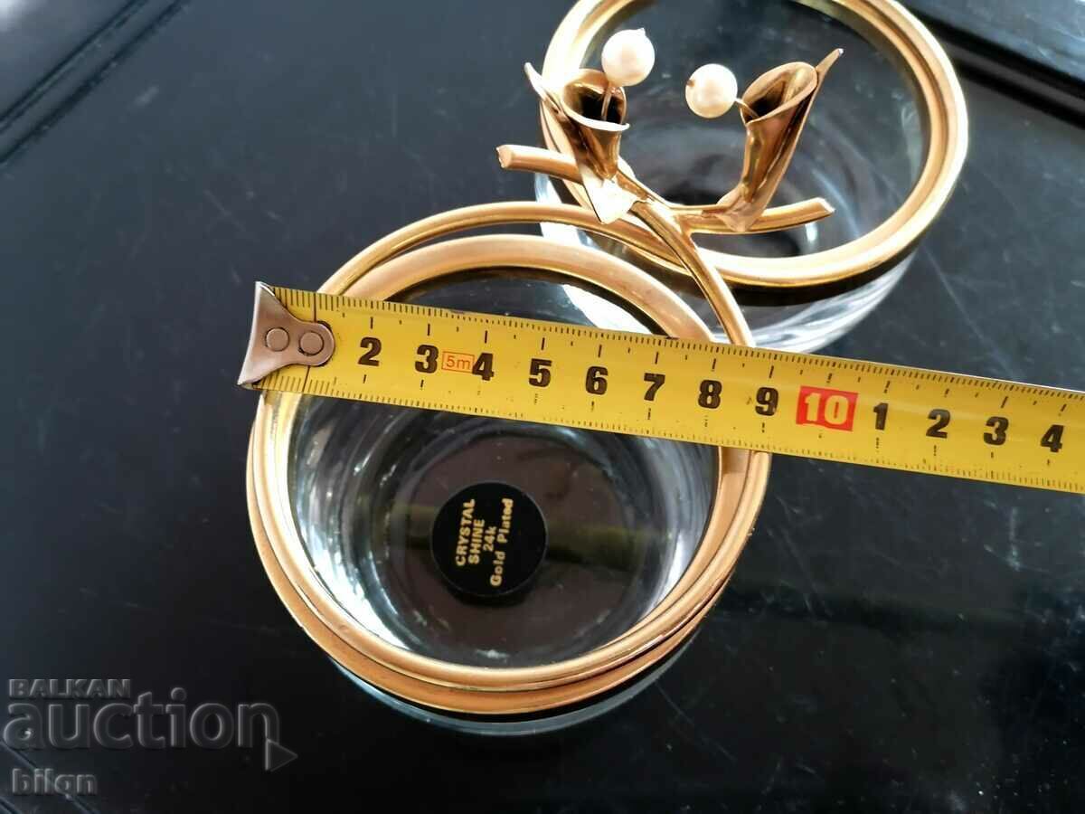 Beautiful Gold Plated Crystal Bowl 24K - 7 Beautiful Gold Plated Crystal Bowl 24K - 7