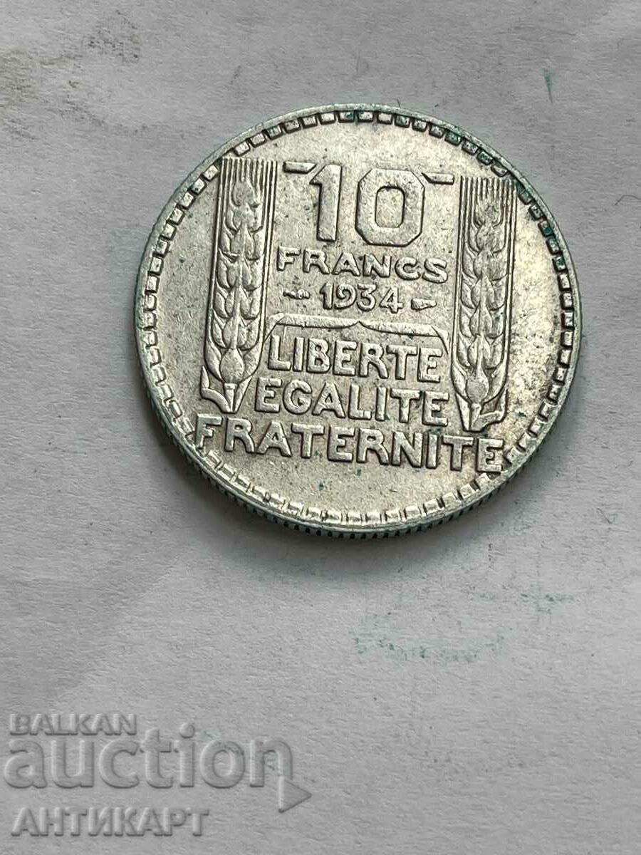 сребърна монета 10 франка Франция 1934 сребро