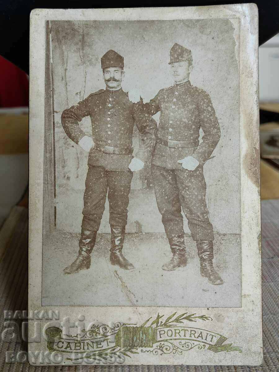 Old Military Photo on Cardboard Cabinet Photography