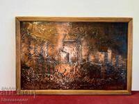 Copper embossed author painting