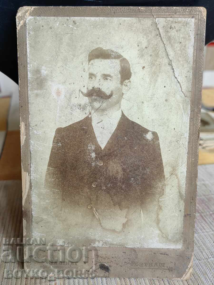 Old Photo on Cardboard Cabinet Photography