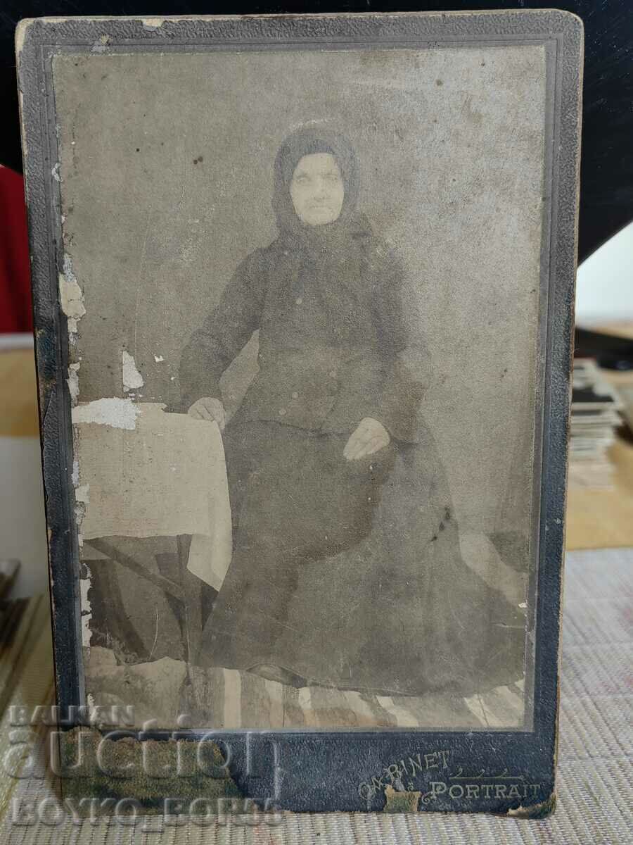 Old Photo on Cardboard Cabinet Photography