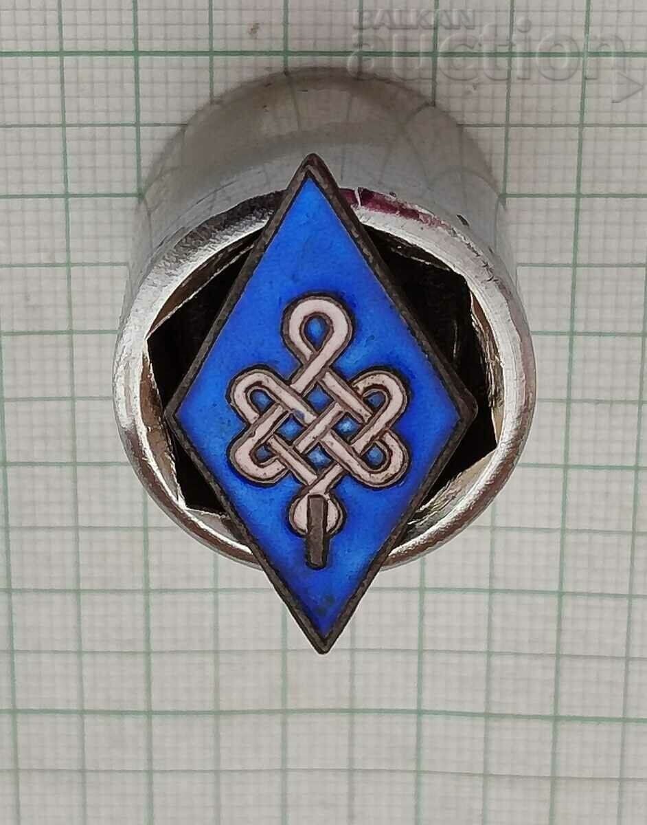 MONGOLIA EDUCATION I DEGREE DIAMOND BADGE ENAMEL