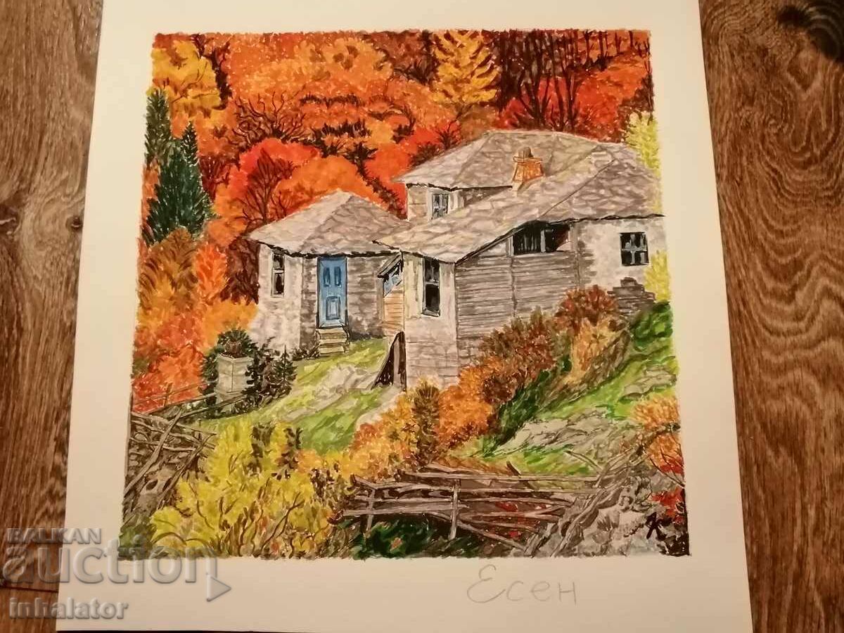 Watercolor - Autumn - 30 - 30 cm