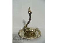 No.*7539 old metal figure - swan - silver plated