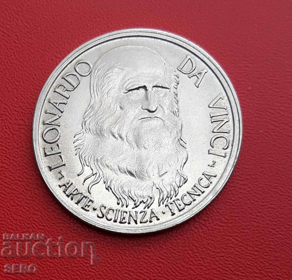Италия-медал-Леонардо да Винчи