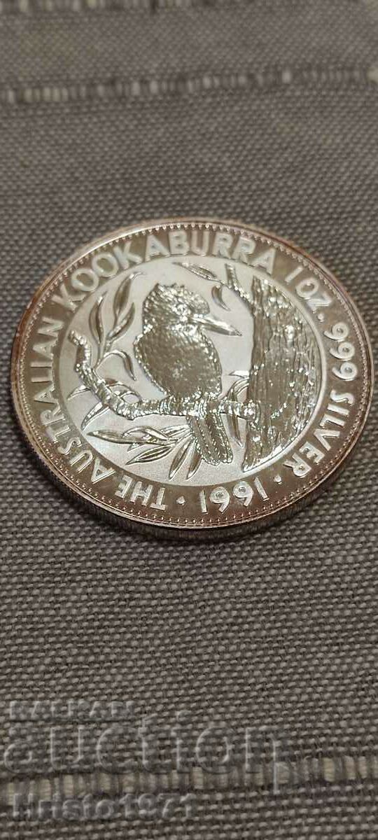 $5 1991 Kookaburra