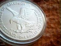 Όμορφο ασημένιο νόμισμα 4 καρατίων 1 δολαρίου ΗΠΑ 2023
