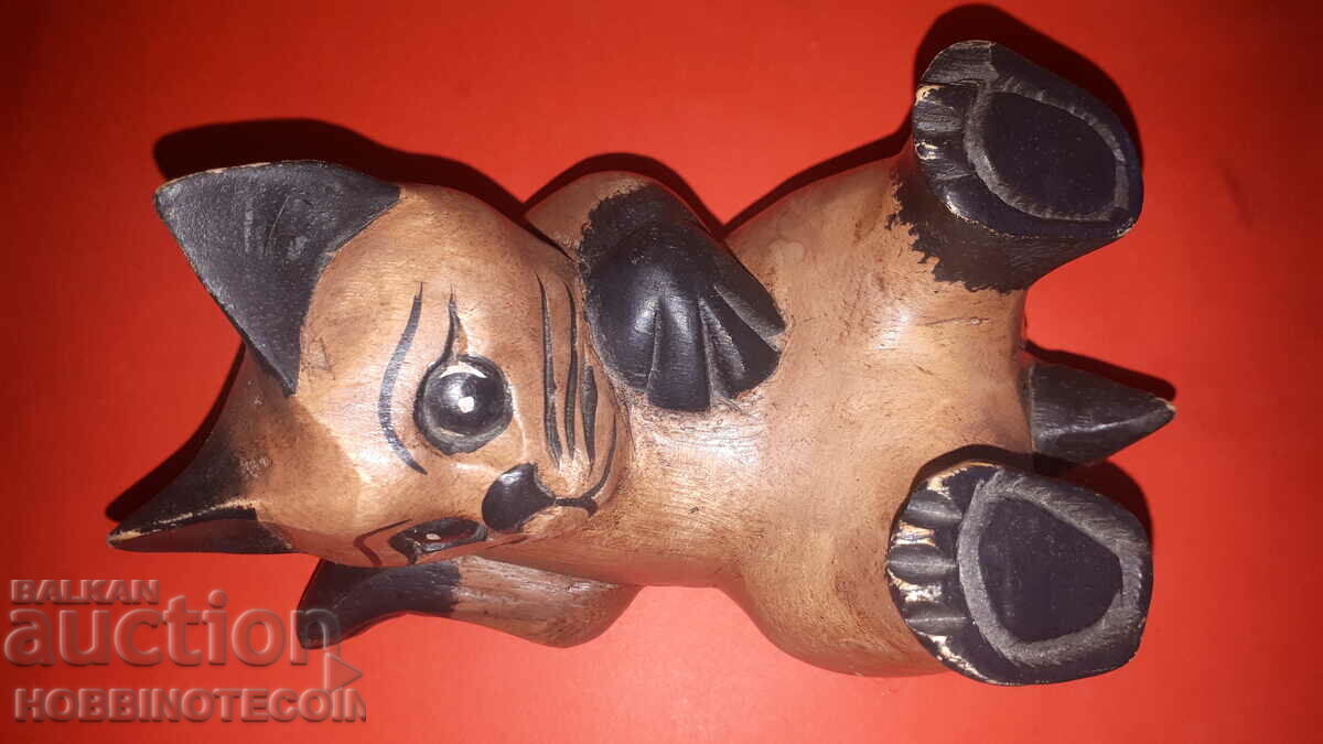 WOODEN FIGURINE CAT STATUETTE 3 - 6 WOODEN FIGURINE CAT STATUETTE 3 - 6