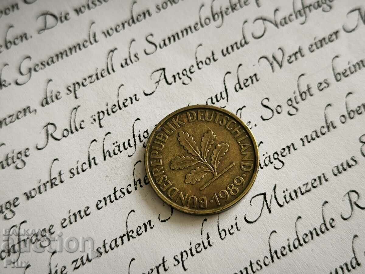 Coin - Germany - 10 Pfennig | 1989; series J with price 0.80 BGN | € 0.41