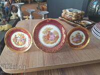 Set of decorative plates on a stand