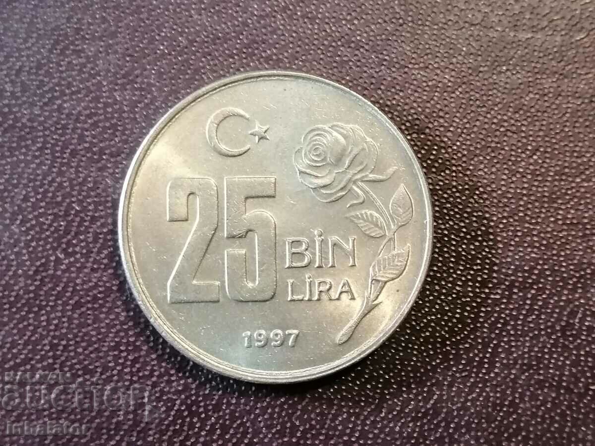 1997 anul 25000 lire turcesti
