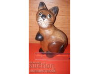 STATUETA DIN LEMN PISICĂ 4