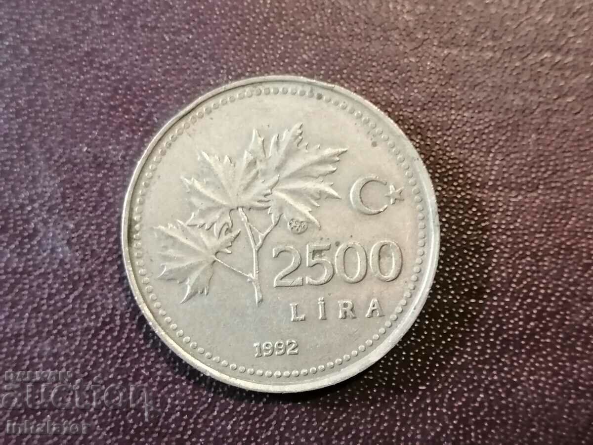 1992 год 2500 лири  Турция