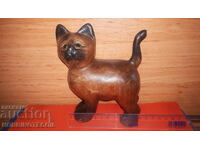 STATUETA DIN LEMN PISICĂ 6
