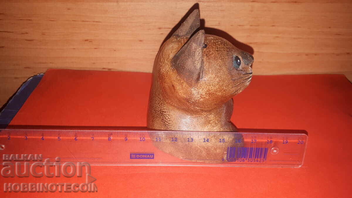 Auction WOODEN FIGURINE STATUETTE OF A CAT 7 Auction WOODEN FIGURINE STATUETTE OF A CAT 7