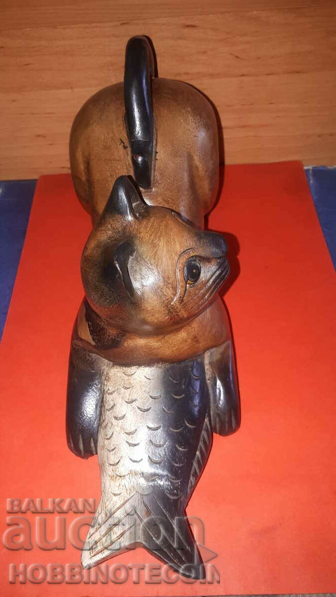 Licitație STATUETA DIN LEMN PISICĂ 8