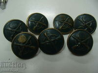 №*7555 седем броя стари копчета от ловна униформа